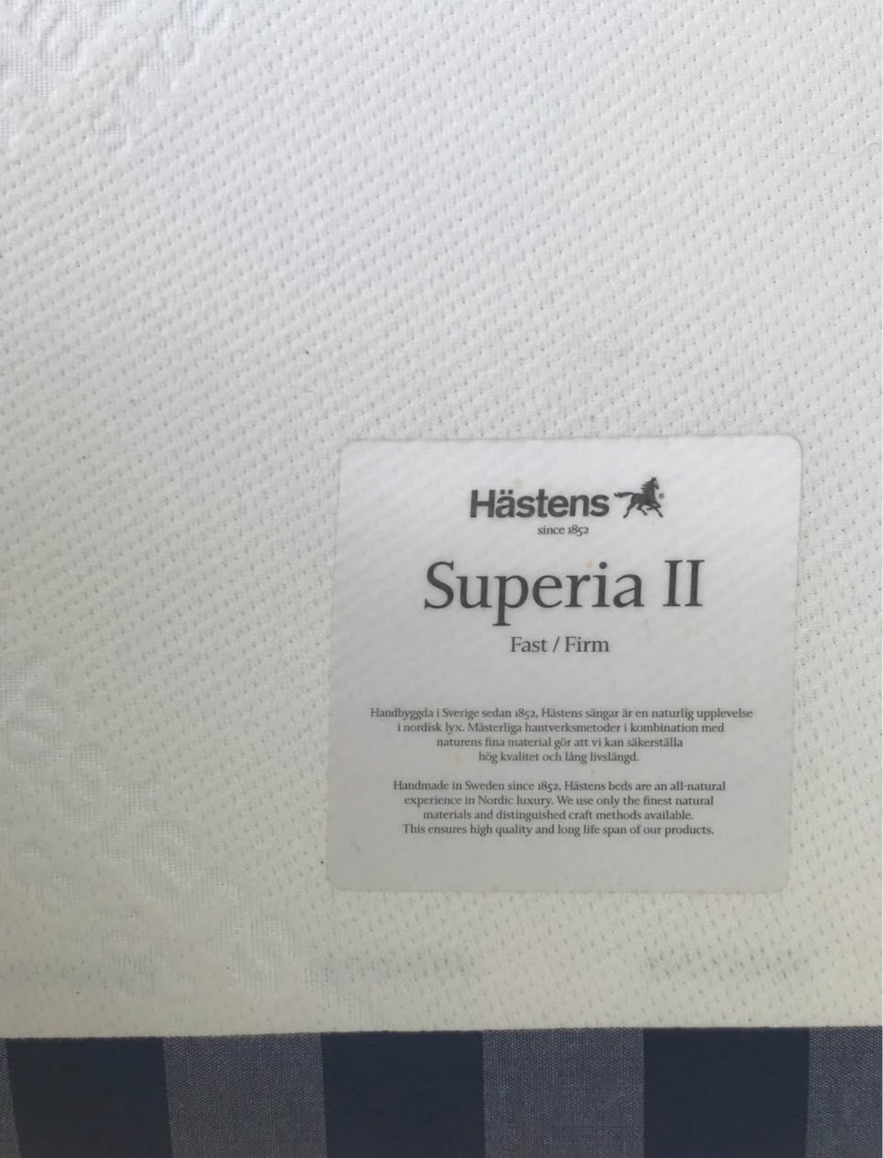 Hästens Superia medium / fast med bjx topmadras